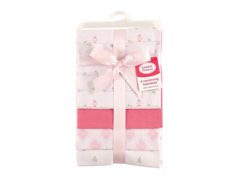 Luvable Friends Unisex Baby Cotton Flannel Receiving Blankets, Bird, One Size