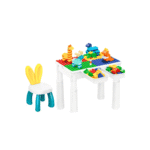 Multifunctional Kids Building Blocks Table with Storage & Chair Set