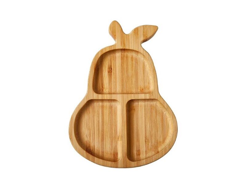 Nuby Bamboo Strawberry Shaped Plate