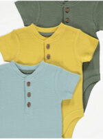 Ribbed Button Bodysuits 3 Pack - Image 2