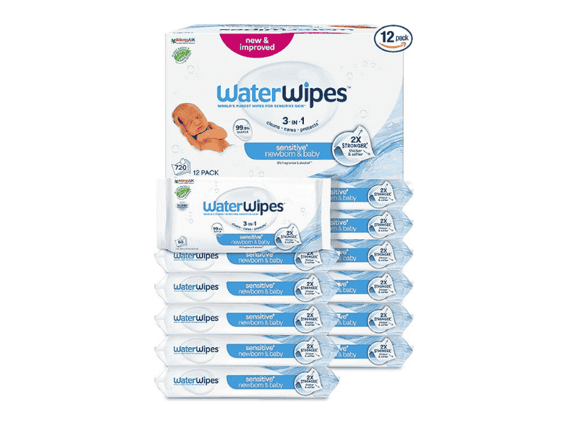 Water Wipes Sensitive Baby Wipes, 12 Packs, Unscented