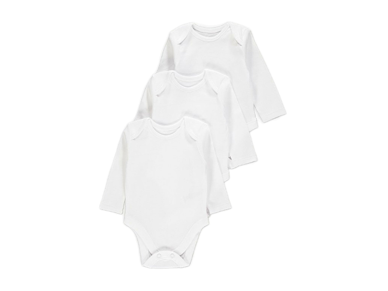White Long Sleeve Bodysuits 3 Pack