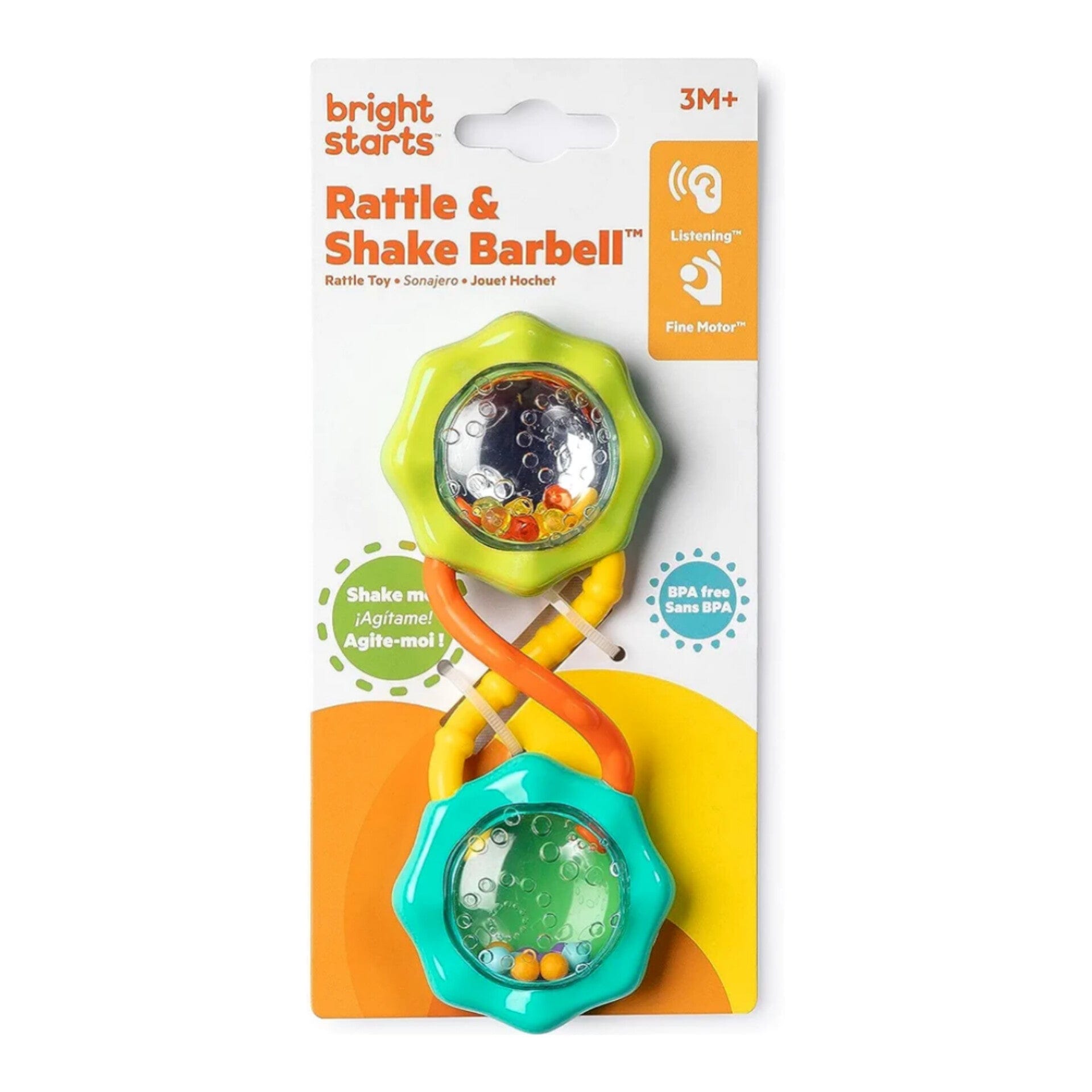 Bright Starts Rattle and Shake Barbell Toy – 3 Months +